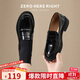 ZHR樂(lè )福鞋女學(xué)院風(fēng)休閑小皮鞋女復古圓頭氣質(zhì)百搭女鞋 AH393黑色 37