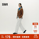 森馬（Semir）[商場(chǎng)同款]休閑褲女寬松長(cháng)褲2025秋磨毛分割彎刀褲101525127012A