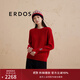 ERDOS【生肖系列】圓領(lǐng)刺繡針織毛衣女套衫羊絨衫 中國紅 175/92A/XL