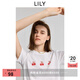 LILY2025夏新款女裝簡約櫻桃印花基礎(chǔ)款圓領(lǐng)正肩百搭白色短袖T恤 601白色 M