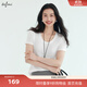 伊芙麗（eifini）蔣欣代言【彈力面膜t】白色短袖U領(lǐng)T恤女上衣2025春季新款 本白 合身大U領(lǐng)現(xiàn)貨 M 110-120斤