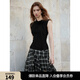 ELLE飄帶綁帶設(shè)計(jì)感小立領(lǐng)吊帶背心女2025春季新款時(shí)髦氣質(zhì)上衣 黑色 L