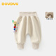 DUUDUU寶寶加絨高腰護肚褲冬季加厚大PP褲新生兒卡通長(cháng)褲子嬰兒衛褲
