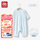 愛(ài)貝迪拉莫代爾兒童睡衣家居服男女童夏季薄款寶寶睡衣嬰幼兒小童連體睡衣 莫代爾家居服-套頭連體-虹藍萌熊 90cm