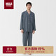 無(wú)印良品（MUJI）男式無(wú)側縫雙層紗織睡衣家居服 煙熏藍色5A XL