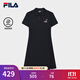 FILA 斐樂官方女子針織連衣裙2025夏新款時(shí)尚休閑純棉基礎(chǔ)POLO裙 傳奇藍(lán)-NV L 170/88A/L