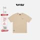 EVISU福神男女同款流行休閑時(shí)尚運動(dòng)商標短袖T恤 淺杏色 XL 【寬松效果需拍大1-2個(gè)尺碼】