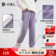 水孩兒（SOUHAIT）童裝男童女童加絨褲子2025冬季新款兒童運動(dòng)褲百搭長(cháng)褲 紫石英SHTDND01CK625V35 120