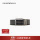 EMPORIO ARMANI/阿瑪尼官方旗艦【禮物】新款男士雙面老錢(qián)風(fēng)針扣腰帶3.5CM秋冬 80741-黑色荔枝紋/黑色光面