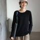 可然樸簡(jiǎn)【奕昕】強推高端進(jìn)口100匹馬棉2025秋冬新款女T恤打底衫百搭上衣 曜石黑 L