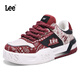 Lee男鞋新款字母印花板鞋秋冬百搭休閑鞋子男士輕奢高端厚底運動(dòng)鞋潮 酒紅色L253MB520 42 [偏小/建議拍大一碼]