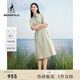beanpole【度假連衣裙】濱波  春夏女士工裝風(fēng)卡其色短袖收腰連衣裙 卡其色 M 165/88A