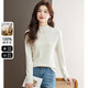 雪中飛（SNOWFLYING）純羊毛衫女士羊毛衫秋冬保暖半高領(lǐng)毛衣純色淑女百搭針織打底衫