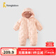 童泰（TONGTAI）嬰兒羽絨服連體衣秋冬男女寶寶連帽哈衣兒童外出三防鴨絨爬服 桃粉色 80 碼(建議11-18月身高73-83cm)