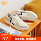 361°運動男鞋冬季學(xué)生復(fù)古厚底增高小白休閑板鞋子男672426615-5