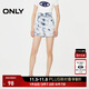 ONLY夏季時(shí)尚百搭高腰暈染A字短褲牛仔褲女|124243016 H3Z 牛仔扎染洗水 S 160/64A