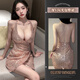 山茶蜜桃情趣內衣深V露背包臀裙夫妻刺激調情高檔免脫性感純欲房事戰袍