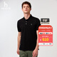 哈吉斯（HAZZYS）男裝 夏款索羅娜男上衣商務(wù)休閑短袖POLO衫男ASTZE0CBX71 黑色BK 2XL （185/104A 52）