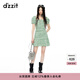 DZZIT地素連衣裙2024秋季薄荷曼波綠花布裙子女 淺綠色 XS