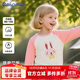 巴帝巴帝秋冬款嬰幼兒童純棉t恤長(cháng)袖男女寶寶打底衫 粉紅 粉紅小兔 100