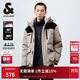 杰克·瓊斯（JACK&JONES） 男士時(shí)尚拼色潮流工裝風(fēng)魔術(shù)貼袖口連帽羽絨服外套男裝224412014