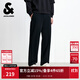 杰克·瓊斯（JACK&JONES）男裝秋季時(shí)尚潮通勤簡(jiǎn)約百搭舒適純色純棉運動(dòng)衛褲直筒休閑褲男 E40 黑色-直筒 32 175
