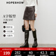 紅袖梨型身材遮胯A字半身裙2025冬季新款女裝復古輕熟氣質(zhì)PU皮咖短裙 咖啡037 L