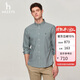 哈吉斯（HAZZYS）男裝 休閑通勤長(cháng)袖襯衫男ASCZK1BCF10 深綠色DG 175/96A48
