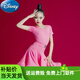 迪士尼兒童拉丁舞服少兒長(cháng)袖專(zhuān)業(yè)拉丁舞比賽考級服女童春夏舞蹈裙演出服 玫紅色桃心領(lǐng)短袖套裝收藏加購優(yōu) 160cm 均碼