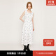 moussy&sly2025田園風(fēng)碎花無(wú)袖方領(lǐng)收腰長(cháng)裙連衣裙030ISZ33-3431 混合白色017 S