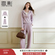 香影運動(dòng)休閑紫色套裝女2025秋季新款超好看連帽衛衣長(cháng)褲子兩件套 灰紫 L
