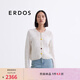 ERDOS 25春夏圓領(lǐng)小香針織開衫立體撞色花朵紐扣女上衣羊絨衫 白 L 170/88A