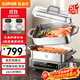 蘇泊爾（SUPOR）家用多功能涮肉烤魚(yú)烤肉鍋 智能電蒸鍋 電煮鍋 電火鍋 多用途分體式不粘料理鍋 電熱鍋H50FC288A