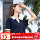 百圖betu女裝春夏新款T恤時(shí)髦拼色polo領(lǐng)寬松百搭T恤女2403T15 寶蘭 M