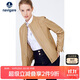 Navigare 意大利小帆船女士真皮皮衣秋冬款小立領(lǐng)羊皮機車(chē)服X2236700091 淺卡其 L 
