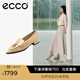 愛(ài)步（ECCO）豆豆鞋女 時(shí)尚潮流百搭尖頭百搭淺口樂(lè )福單鞋  型塑214283 HL 裸色21428301211（牛皮革） 39