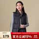 坦博爾秋冬羽絨服短款女士馬甲背心90鴨絨休閑保暖外套 黑色 M (165)