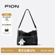 菲安妮（FION）2025新款迪士尼米奇包包女包郵差包百搭時(shí)尚單肩斜挎包 經(jīng)典黑-大號