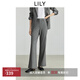 LILY2025秋新款女裝格雷系時(shí)尚職業(yè)通勤顯瘦休閑高腰西裝褲微喇褲 501灰色 L