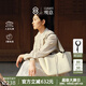 觀(guān)意新品茶碗包頭層牛皮托特包女2025年新中式大容量通勤女包生日禮物 凝脂白-中號+黑檀木珠掛飾 高端小眾新中式