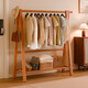 家逸實(shí)木衣架落地立式衣帽架掛衣架臥室可折疊置物架簡(jiǎn)約晾衣服架子