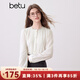 百圖betu女裝2025秋季新款襯衫氣質(zhì)花邊領設計蕾絲拼接長袖女2509T66 米白 L