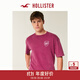 HOLLISTER25秋新款情侶棉質(zhì)阿森納球隊短袖T恤男裝女裝323-5375 水洗深紅色 L (180/108A)