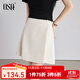歐莎（OSA）休閑短褲女夏季高腰a字褲裙小個(gè)子通勤百搭顯瘦女褲 米白色 XL