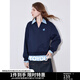 初語(yǔ)疊穿衛衣假兩件女2025新款春季韓版小個(gè)子套頭衫休閑百搭上衣情侶 藏青色 M