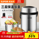 蘇泊爾（SUPOR）保溫飯盒不銹鋼大容量超長(cháng)保溫飯盒學(xué)生上班族便當盒分格餐盒飯桶 1500ml 星空銀【三層】常規保溫4H