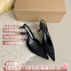 OLJ奢侈高端品牌女鞋包頭高跟鞋2025最新款尖頭涼鞋細(xì)跟通勤時(shí)尚單鞋 黑色 5cm 37