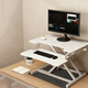 歐萊特曼（oulaiteman）站立辦公升降臺電腦桌升降支架顯示器筆記本支架工作臺式書(shū)桌上桌 小雙層65*40-氣動(dòng)升降-白色
