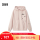 森馬（Semir）[商場(chǎng)同款]中國(guó)國(guó)家地理系列衛(wèi)衣女圖案2024新款加絨寬松冬裝 橡皮粉61214 L