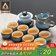 蘇氏陶瓷（SUSHI CERAMICS）功夫茶具套裝新窯變銀絲釉功夫茶杯三才蓋碗13頭禮盒G76264-1